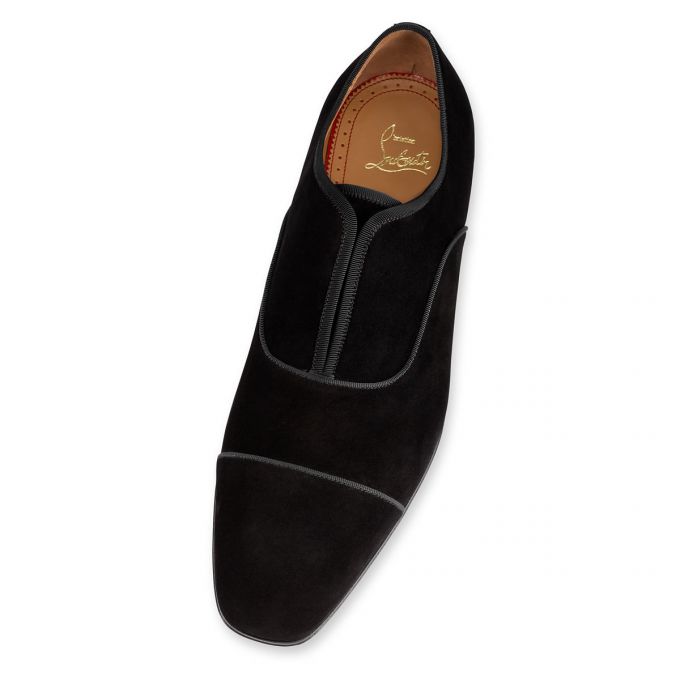 Christian Louboutin Alpha Male 000 Veau Velours Derby Muške Derby Crne | RS-69795