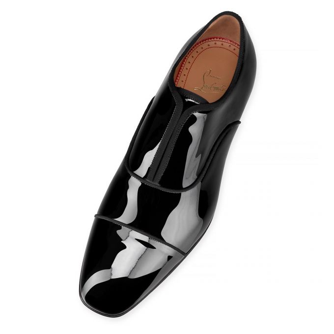 Christian Louboutin Alpha Male Patent Derby Muške Derby Crne | RS-83020