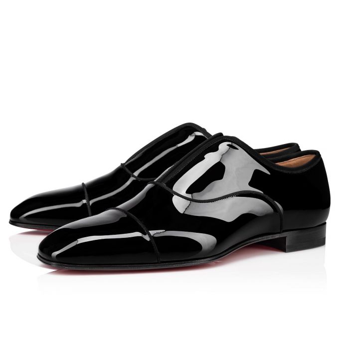 Christian Louboutin Alpha Male Patent Derby Muške Derby Crne | RS-83020