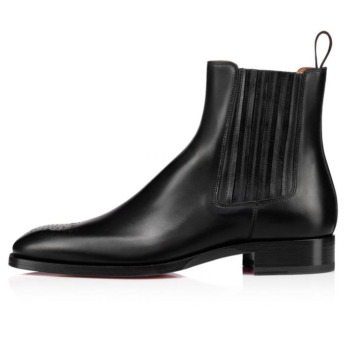 Christian Louboutin Angloman Calf Booty Muške Čizme Crne | RS-77741