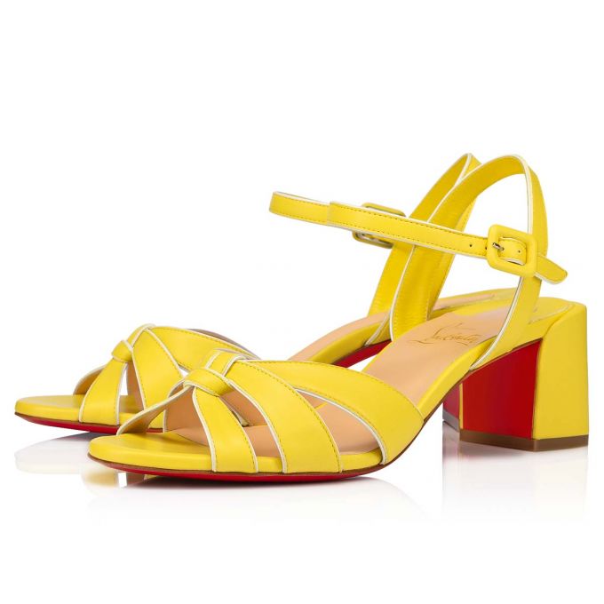 Christian Louboutin Anjalili 55 Nappa Sandals Ženske Sandale Žute | RS-29675