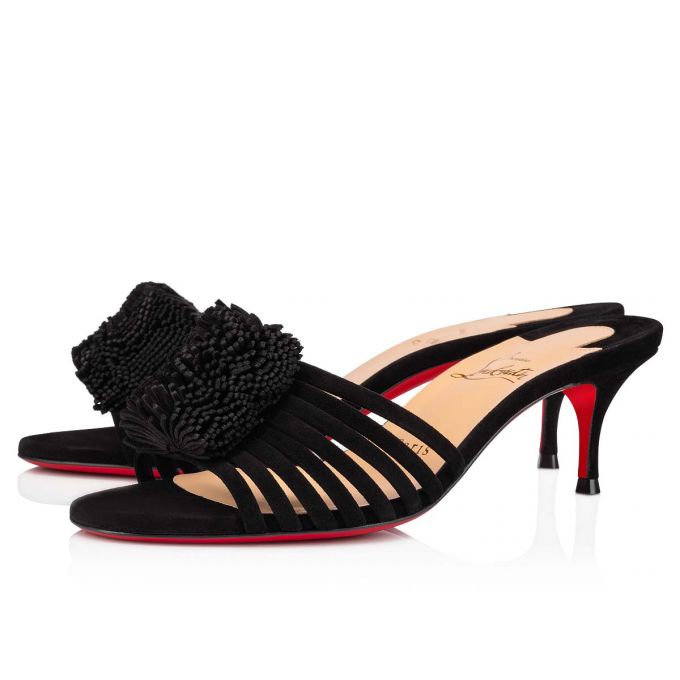 Christian Louboutin Belbrossa 55 Veau Velours Sandals Ženske Sandale Crne | RS-03573