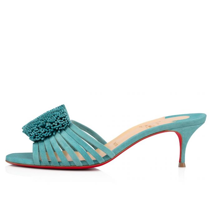 Christian Louboutin Belbrossa 55 Veau Velours Sandals Ženske Sandale Plave | RS-13087