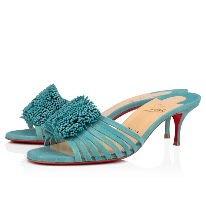 Christian Louboutin Belbrossa 55 Veau Velours Sandals Ženske Sandale Plave | RS-13087