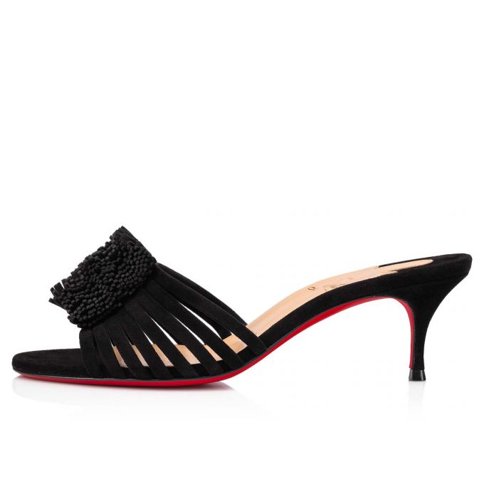 Christian Louboutin Belbrossa 55 Veau Velours Mules Ženske Mules Crne | RS-93453