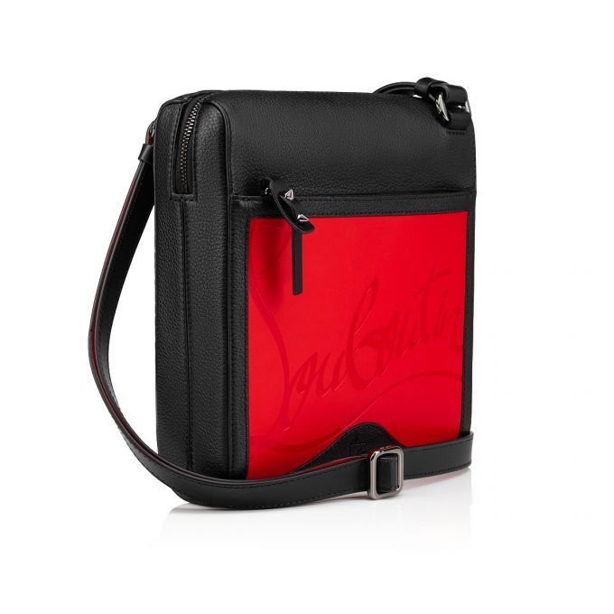 Christian Louboutin Benech Medium Reporter Classic Koža Messenger Bags Muške Messenger Bags Crvene Crne | RS-44518