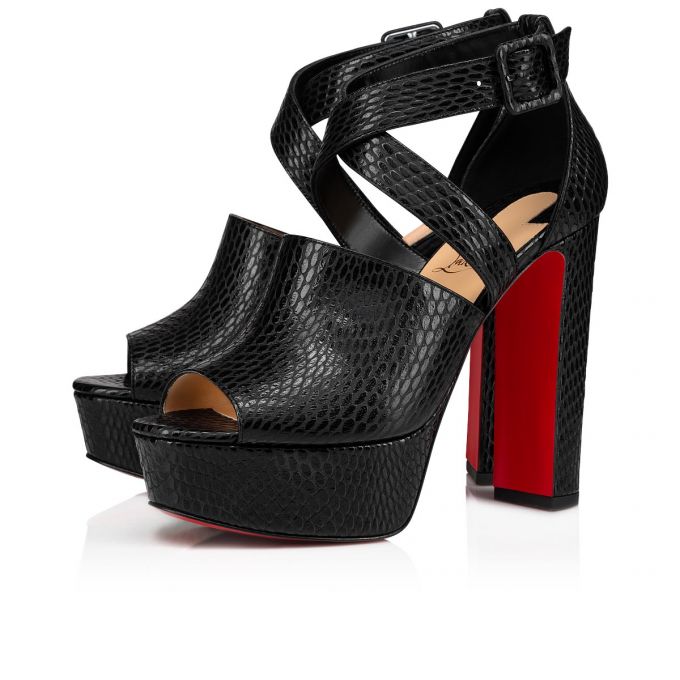 Christian Louboutin Bingirl 130 Calf T Strap Ženske T Strap Crne | RS-08723