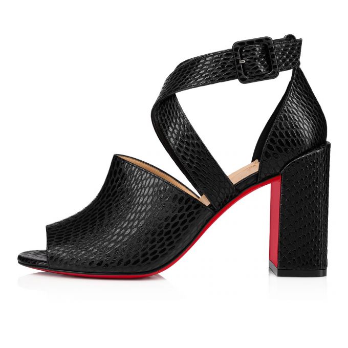 Christian Louboutin Binguetta 85 Calf Sandals Ženske Sandale Crne | RS-77740