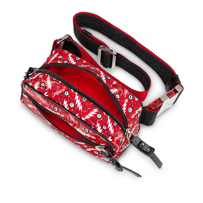 Christian Louboutin Blaster Creative Fabric Pouches Muške Pouches Crvene Crne | RS-44625