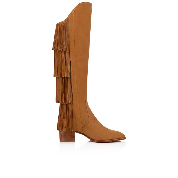 Christian Louboutin Boot Lion 55 Fes Veau Velours Boots Ženske Čizme Smeđe | RS-16093