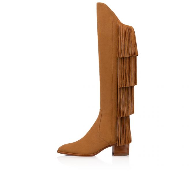 Christian Louboutin Boot Lion 55 Fes Veau Velours Boots Ženske Čizme Smeđe | RS-16093