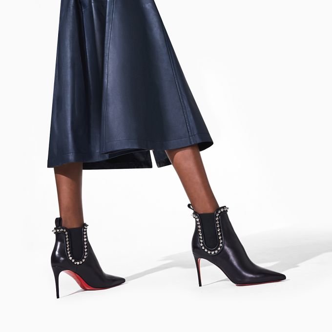 Christian Louboutin Capaboot 85 Calf Boots Ženske Čizme Crne Srebrne | RS-47041