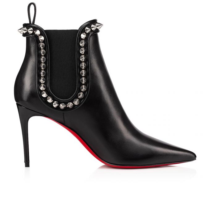 Christian Louboutin Capaboot 85 Calf Boots Ženske Čizme Crne Srebrne | RS-47041