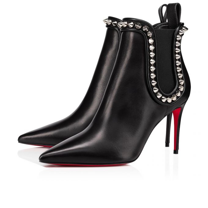 Christian Louboutin Capaboot 85 Calf Boots Ženske Čizme Crne Srebrne | RS-47041