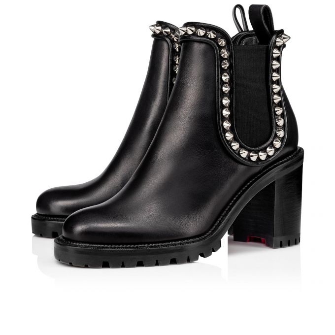 Christian Louboutin Capahutta 70 Calf Boots Ženske Čizme Crne Srebrne | RS-22618