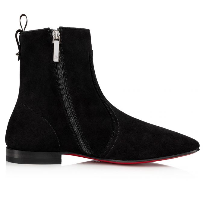 Christian Louboutin Cardaboot Calf Booty Muške Čizme Crne | RS-24226