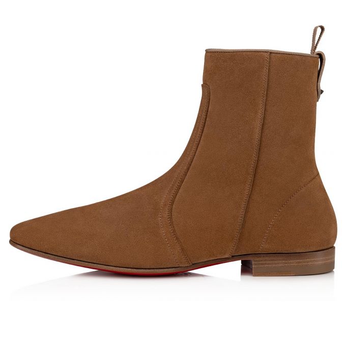 Christian Louboutin Cardaboot Fennec Calf Booty Muške Čizme Kaki Boja | RS-46466