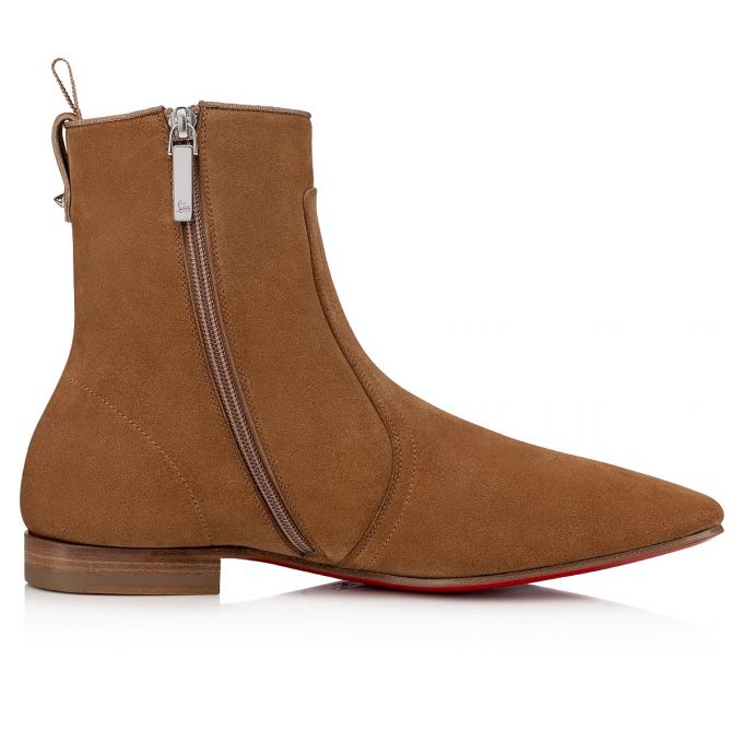 Christian Louboutin Cardaboot Fennec Calf Booty Muške Čizme Kaki Boja | RS-46466