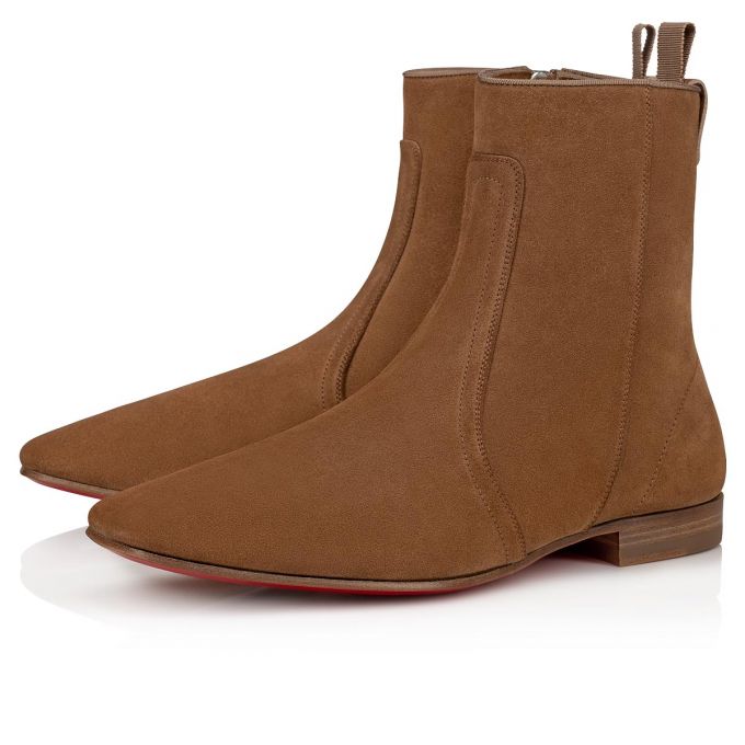 Christian Louboutin Cardaboot Fennec Calf Booty Muške Čizme Kaki Boja | RS-46466