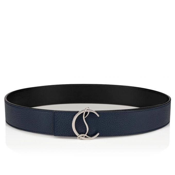 Christian Louboutin Cl Logo Belt 40 Classic Koža Belts Muške Remeni Tamnoplave Crne Srebrne | RS-14093