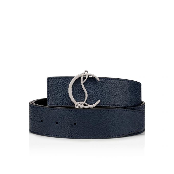 Christian Louboutin Cl Logo Belt 40 Classic Koža Belts Muške Remeni Tamnoplave Crne Srebrne | RS-14093