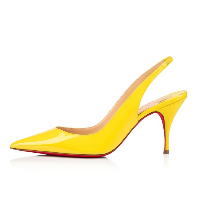 Christian Louboutin Clare Sling 080 80 Citronnade Patent Sandals Ženske Sandale Žute | RS-46293