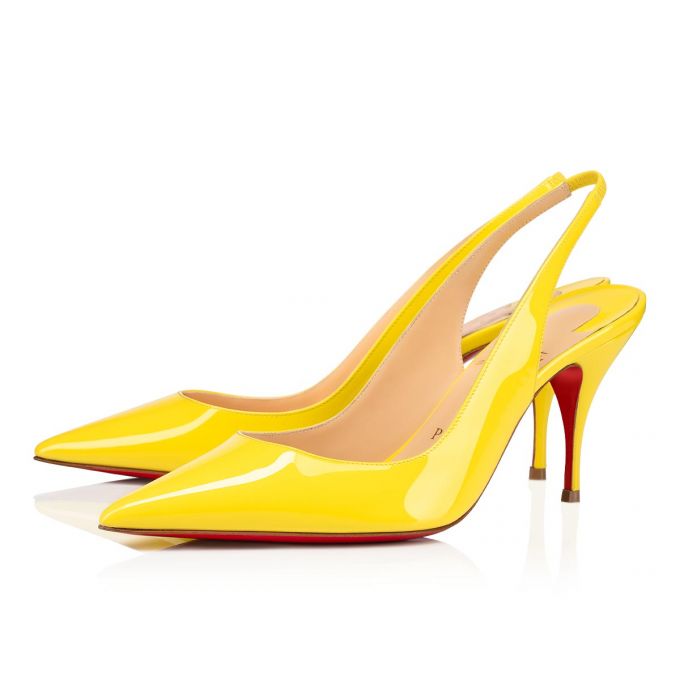 Christian Louboutin Clare Sling 080 80 Citronnade Patent Sandals Ženske Sandale Žute | RS-46293