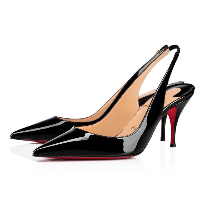 Christian Louboutin Clare Sling 080 80 Patent Sandals Ženske Sandale Crne | RS-61147