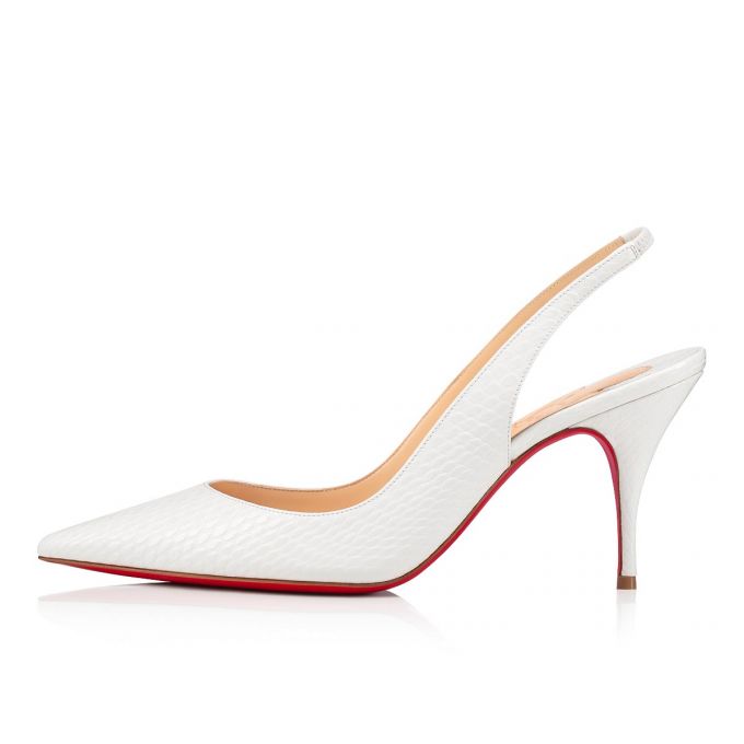 Christian Louboutin Clare Sling 80 Calf Sandals Ženske Sandale Bijele | RS-05239