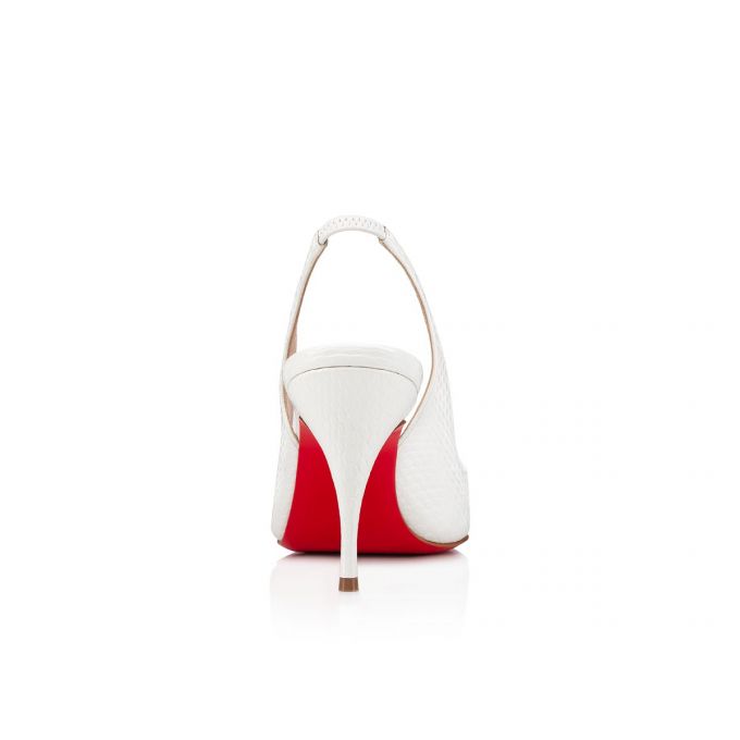 Christian Louboutin Clare Sling 80 Calf Sandals Ženske Sandale Bijele | RS-05239