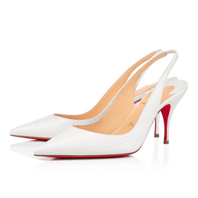 Christian Louboutin Clare Sling 80 Calf Sandals Ženske Sandale Bijele | RS-05239