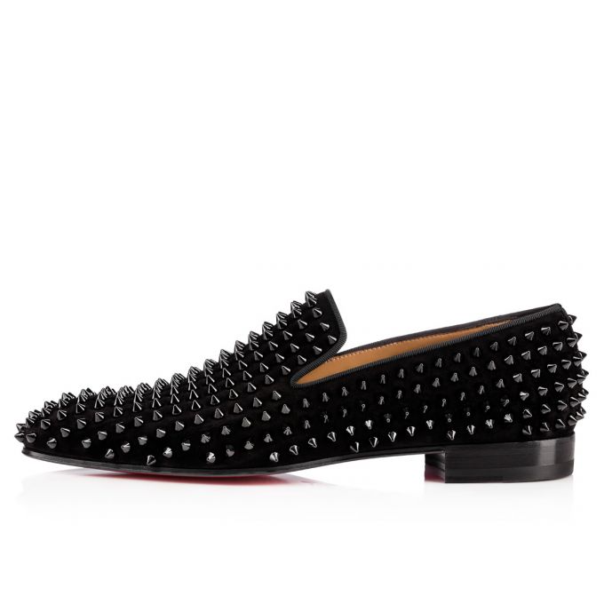 Christian Louboutin Dandelion Spike 000 Veau Velours Loafer Muške Loafers Crne | RS-44225