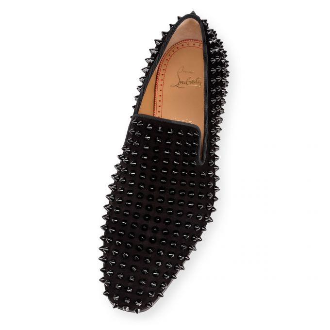 Christian Louboutin Dandelion Spike 000 Veau Velours Loafer Muške Loafers Crne | RS-44225