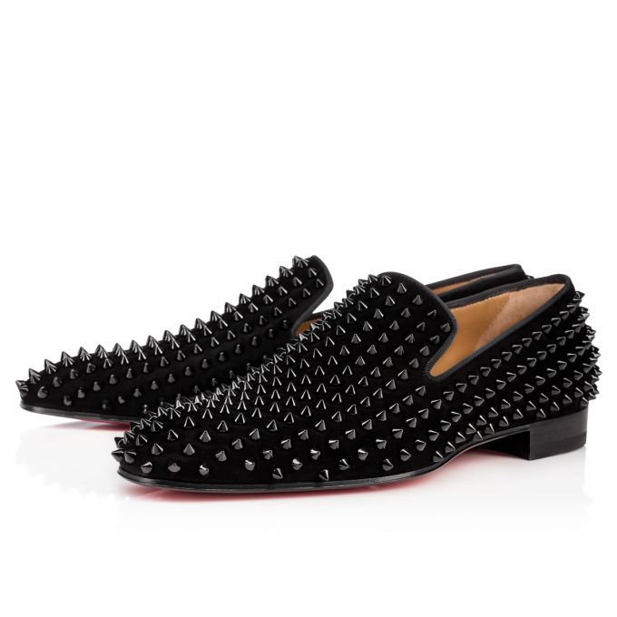 Christian Louboutin Dandelion Spike 000 Veau Velours Loafer Muške Loafers Crne | RS-44225