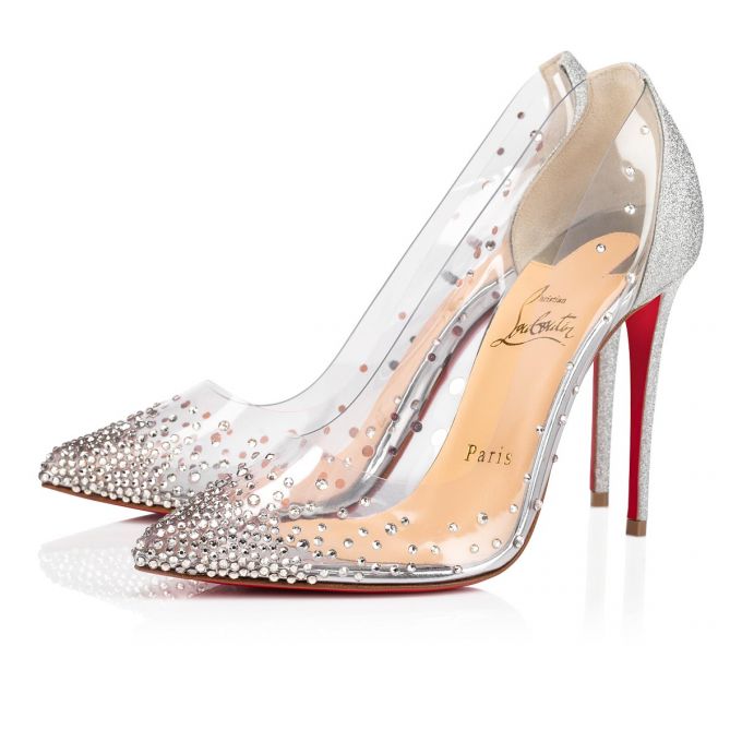 Christian Louboutin Degrastrass Pvc 100 100 Version Pvc Pumps Ženske Pumps Srebrne | RS-50535