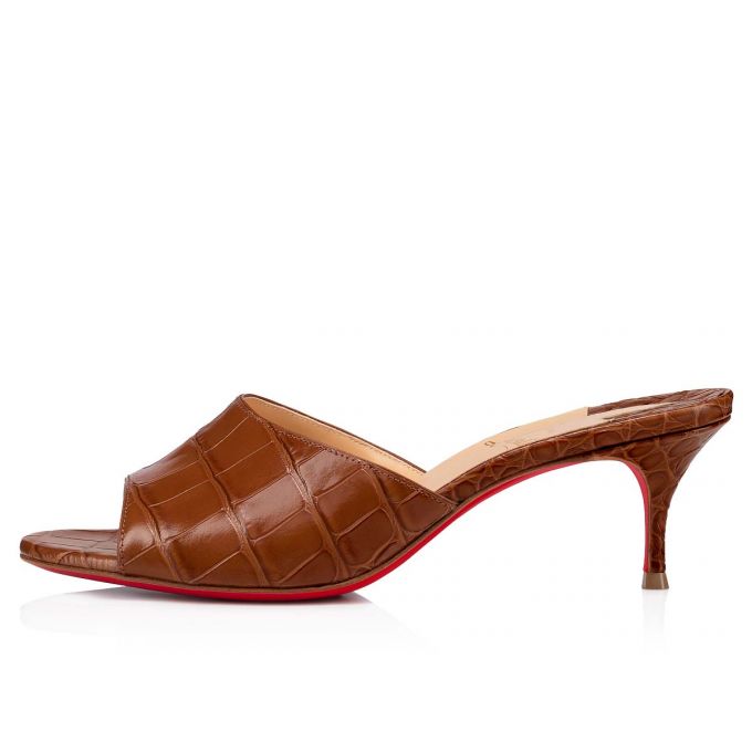 Christian Louboutin East Mule 55 Calf Mules Ženske Mules Smeđe | RS-10934