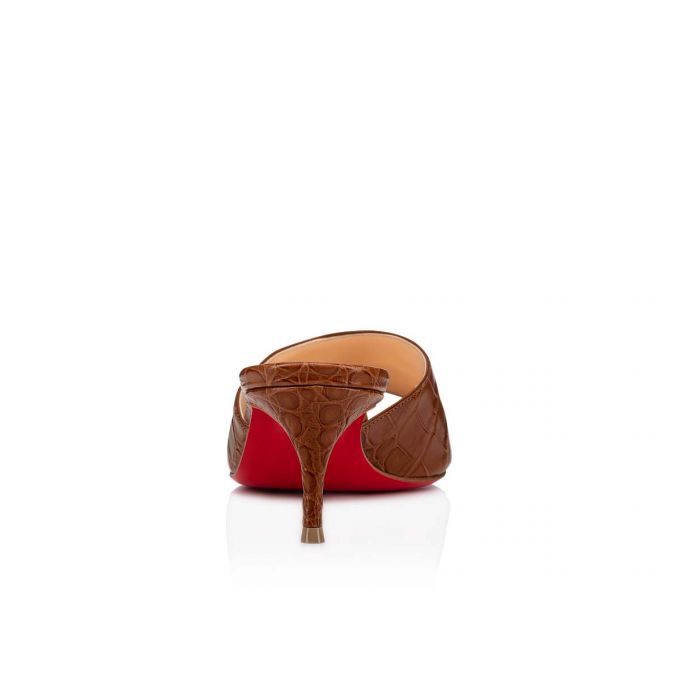 Christian Louboutin East Mule 55 Calf Mules Ženske Mules Smeđe | RS-10934