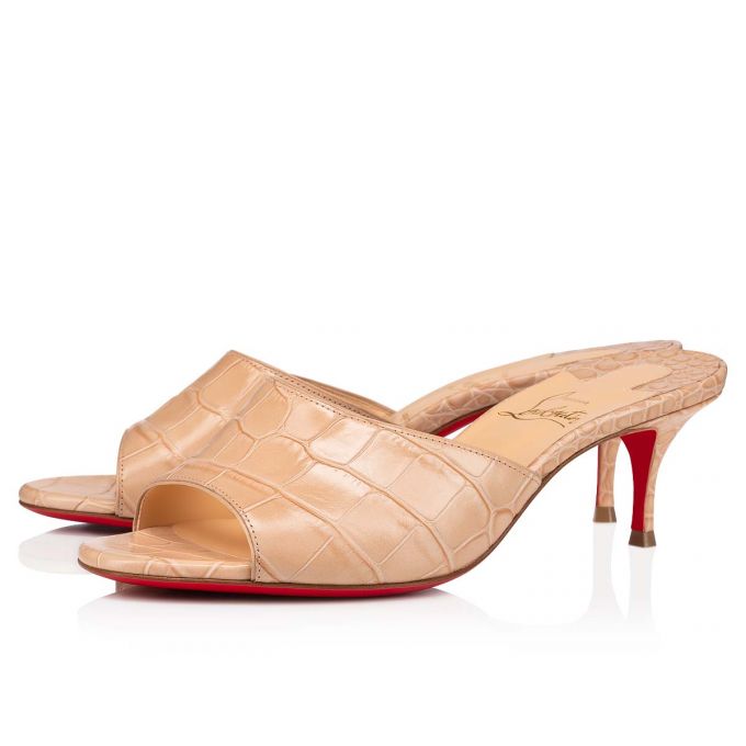 Christian Louboutin East Mule 55 Calf Mules Ženske Mules Smeđe | RS-73540