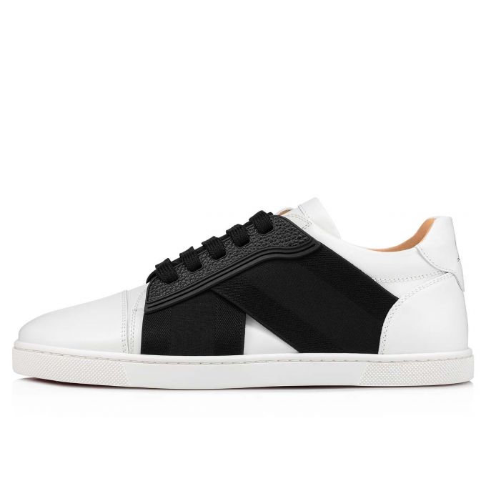 Christian Louboutin Elastikid 000 Calf Sneakers Ženske Patike Bijele Crne | RS-78715