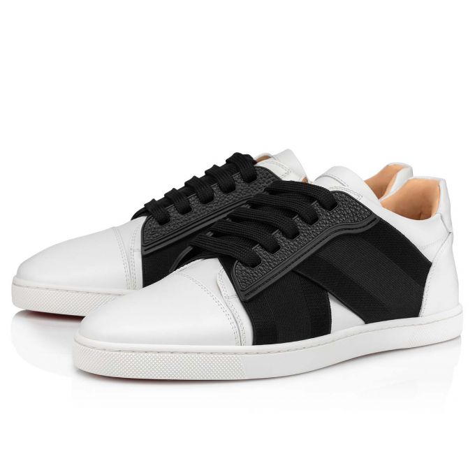 Christian Louboutin Elastikid 000 Calf Sneakers Ženske Patike Bijele Crne | RS-78715