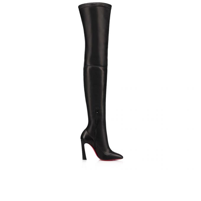 Christian Louboutin Eleonor Alta 100 Nappa Boots Ženske Čizme Crne | RS-50999