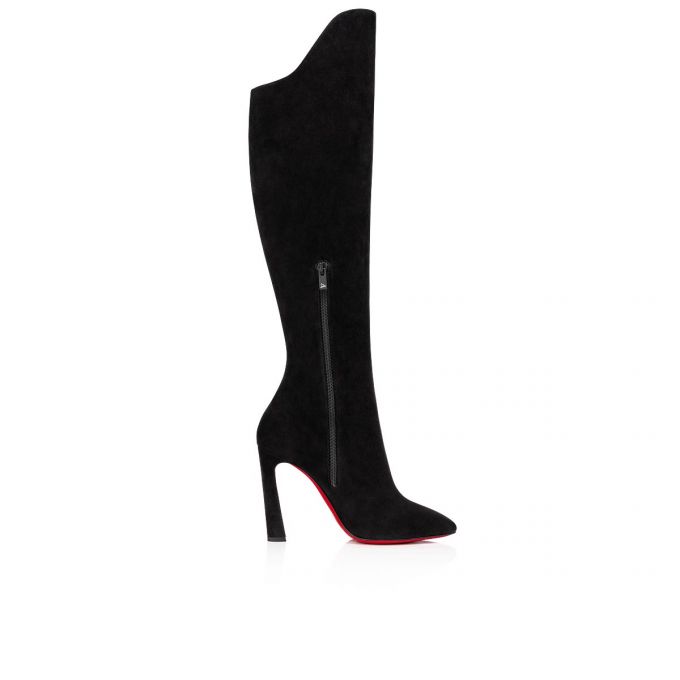 Christian Louboutin Eleonor Botta 100 Veau Velours Boots Ženske Čizme Crne | RS-54002