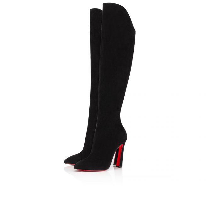 Christian Louboutin Eleonor Botta 100 Veau Velours Boots Ženske Čizme Crne | RS-54002