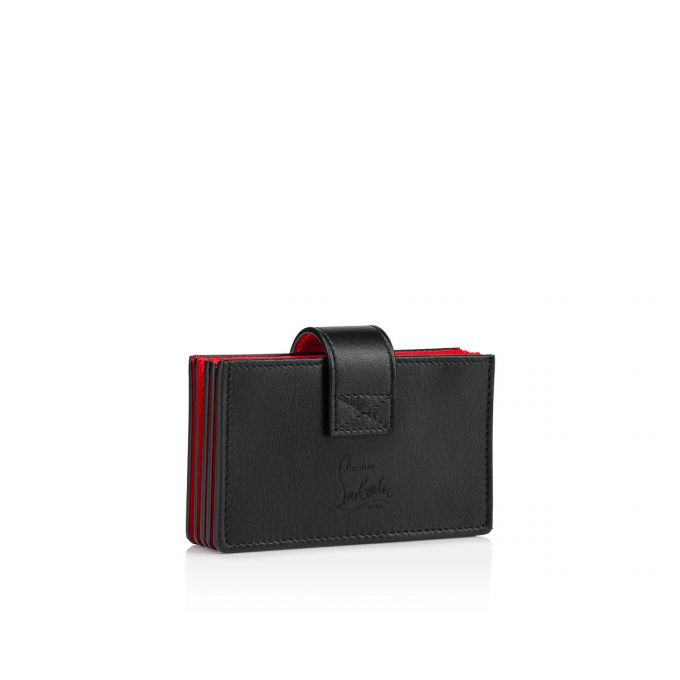 Christian Louboutin Elisa Accordeon Card Holder Classic Koža Card Holder Ženske Card Holder Crne Zlatne | RS-24938