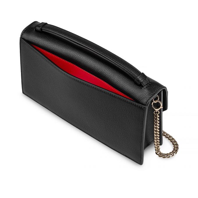 Christian Louboutin Elisa Baguette Classic Koža Pouches Ženske Pouches Crne Zlatne | RS-24787