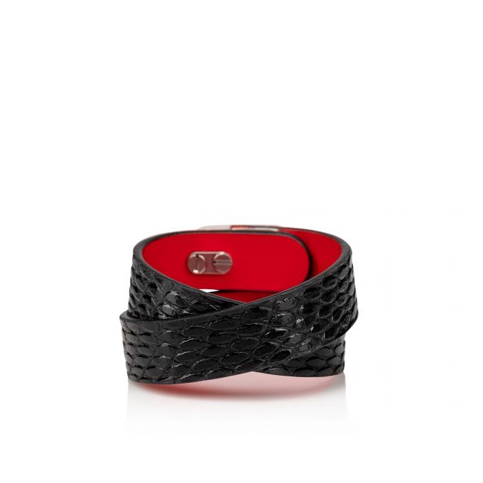 Christian Louboutin Elisa Bracelet Double 15 Calf Bracelets Ženske Bracelets Crne Srebrne | RS-35291