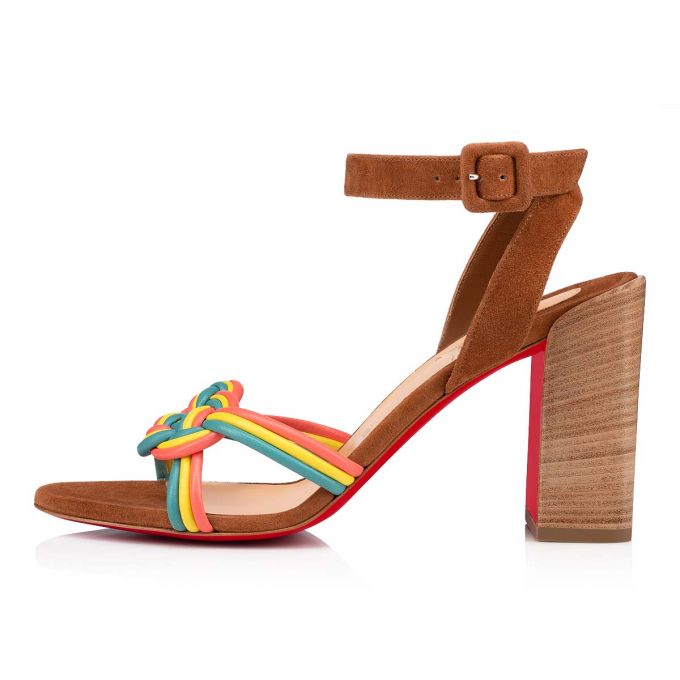 Christian Louboutin Ella 85 Nappa Sandals Ženske Sandale Visebojne Bež | RS-31298