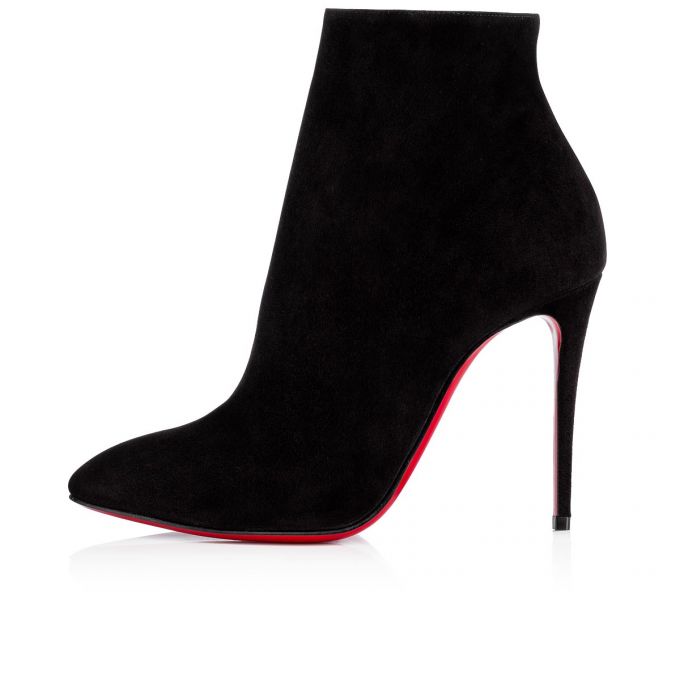 Christian Louboutin Eloise Booty 100 100 Veau Velours Boots Ženske Čizme Crne | RS-60236