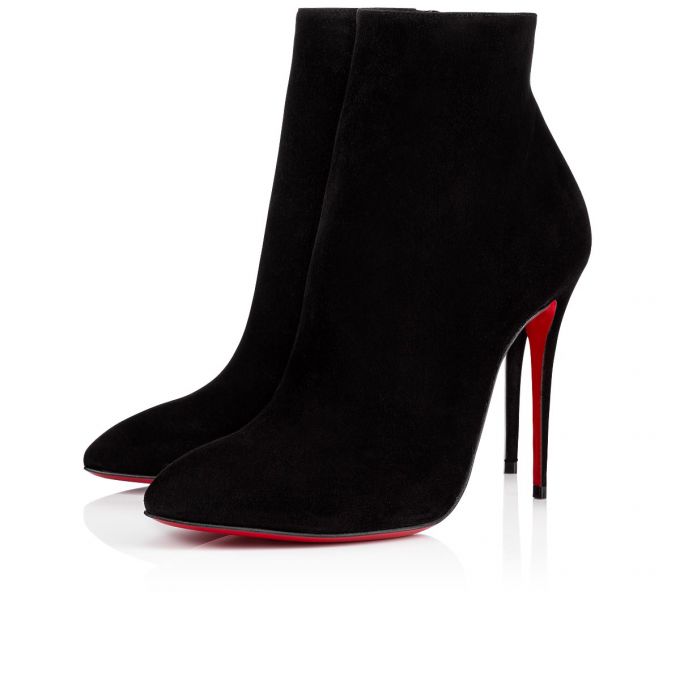 Christian Louboutin Eloise Booty 100 100 Veau Velours Boots Ženske Čizme Crne | RS-60236