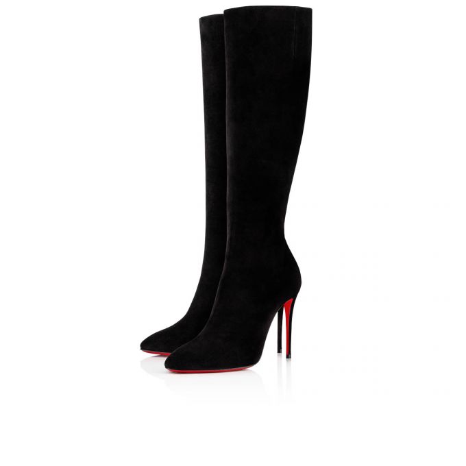 Christian Louboutin Eloise Botta 100 100 Veau Velours Boots Ženske Čizme Crne | RS-38463